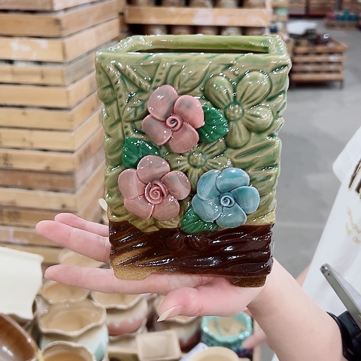 有孔.凑满10元发货多肉陶瓷花盆！