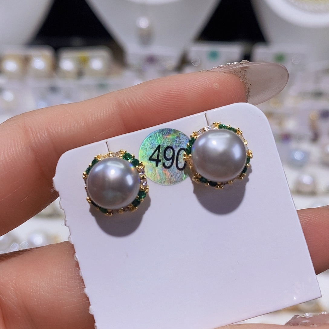 淡水珍珠耳饰合金