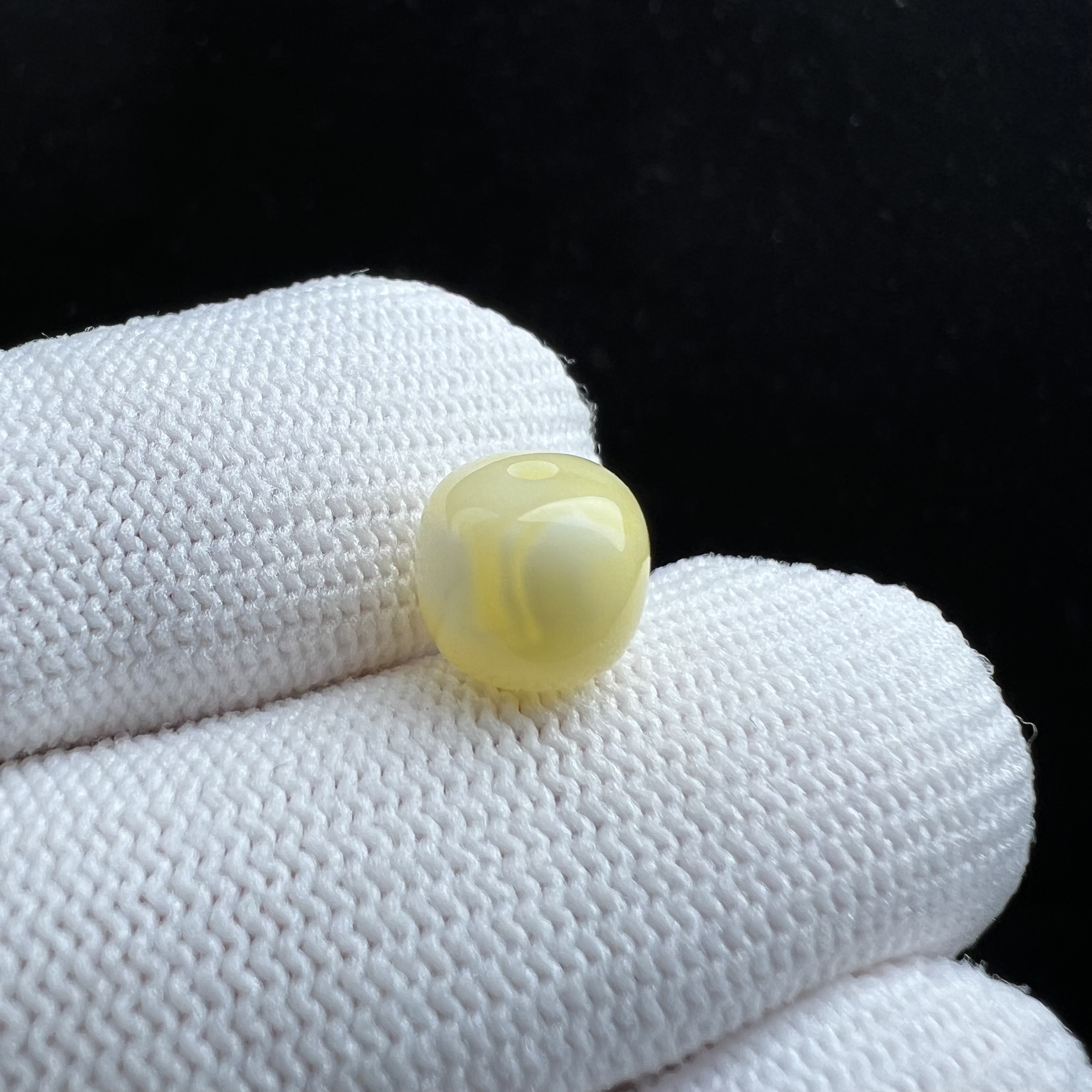 M6463天然俄料蜜蜡 白蜡老型单珠8.3*7.7mm 支持鉴定假一罚四