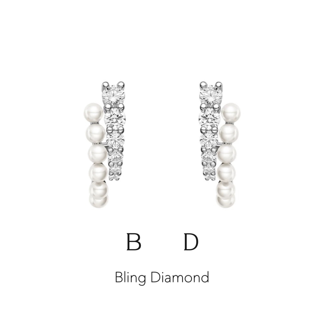 合金合成锆石耳饰 气泡碎钻瀑布耳钉百搭简约法式欧美精致