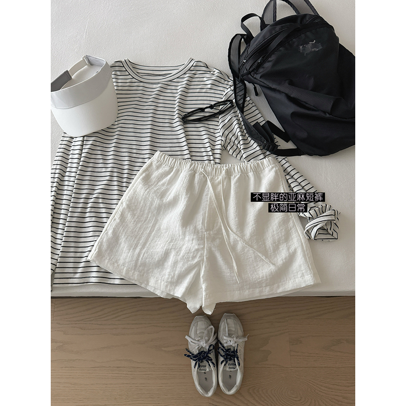 【11%亚麻短裤】带内衬不透肉不显胯 652