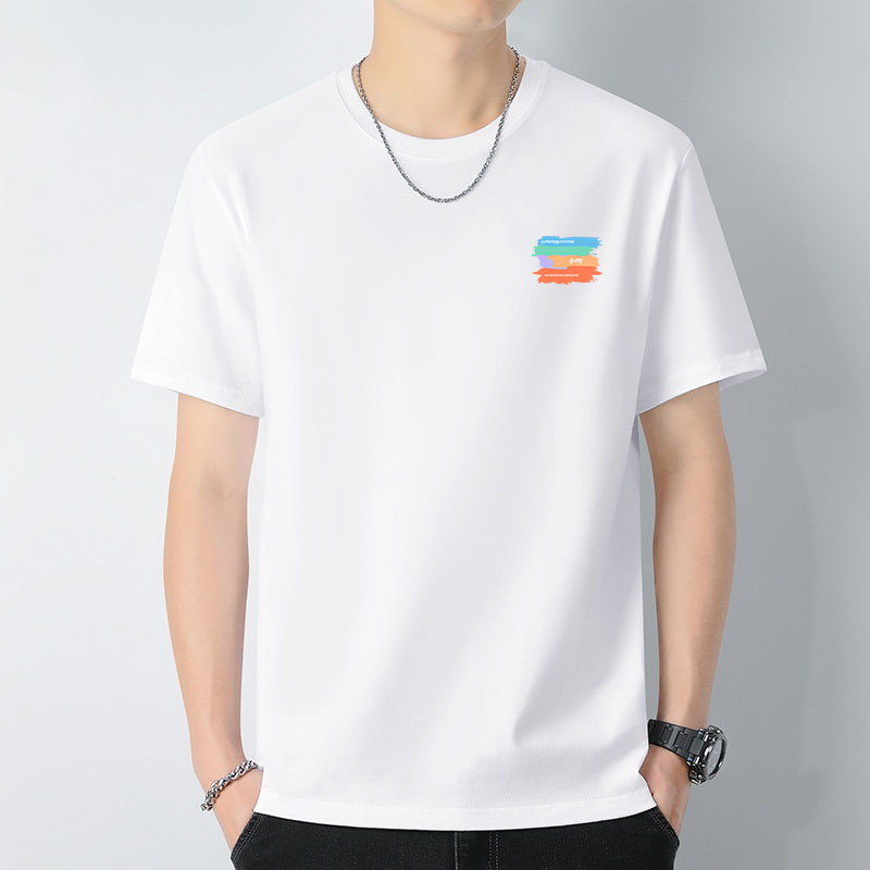 男士t恤短袖男衣短袖t恤男生圆领棉质宽松全棉印花打底体恤潮流T