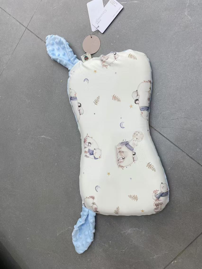 贝瑞拉a类纯棉纱布豆豆安抚枕亲水棉婴儿枕头27*47cm