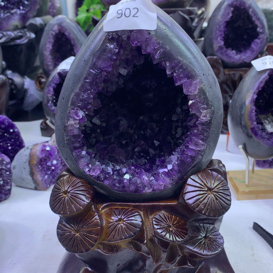 水晶紫水晶有方解石未镶嵌902