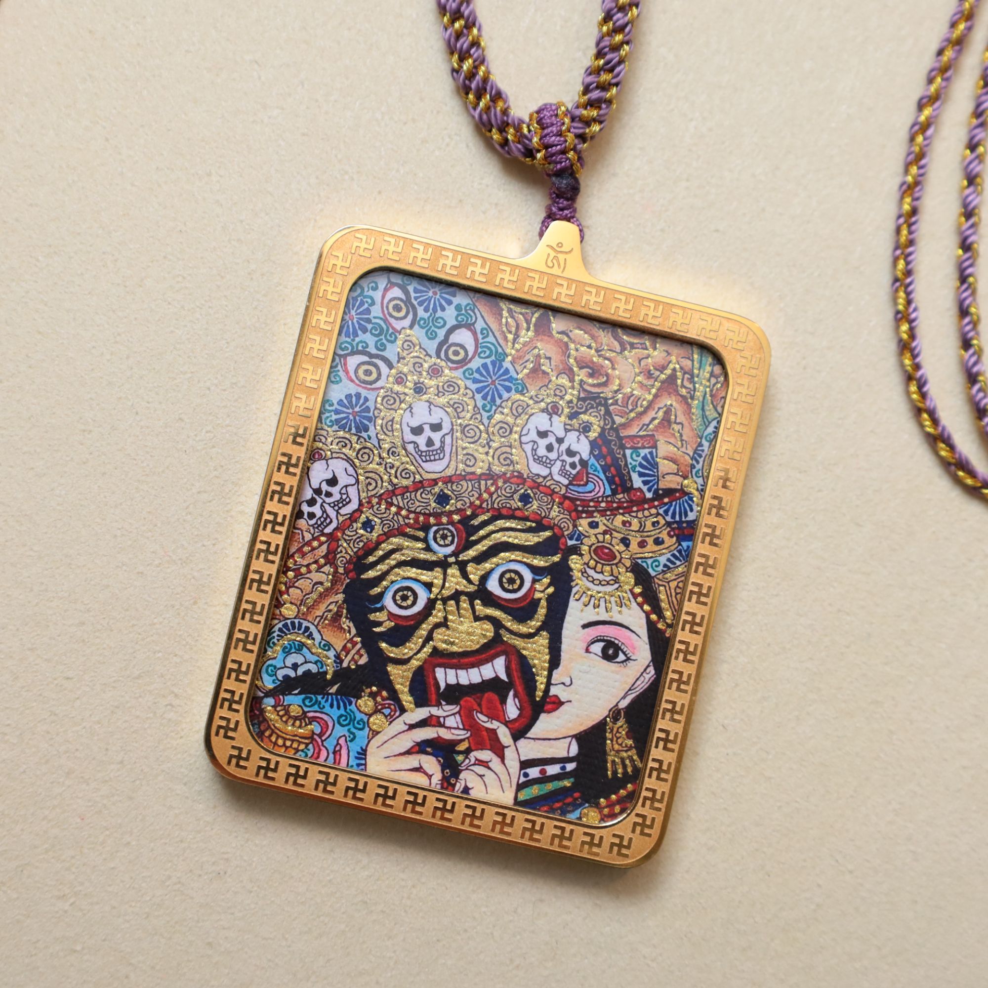 【心如珠宝甄选】金框 | 扎基双面唐卡-YW064