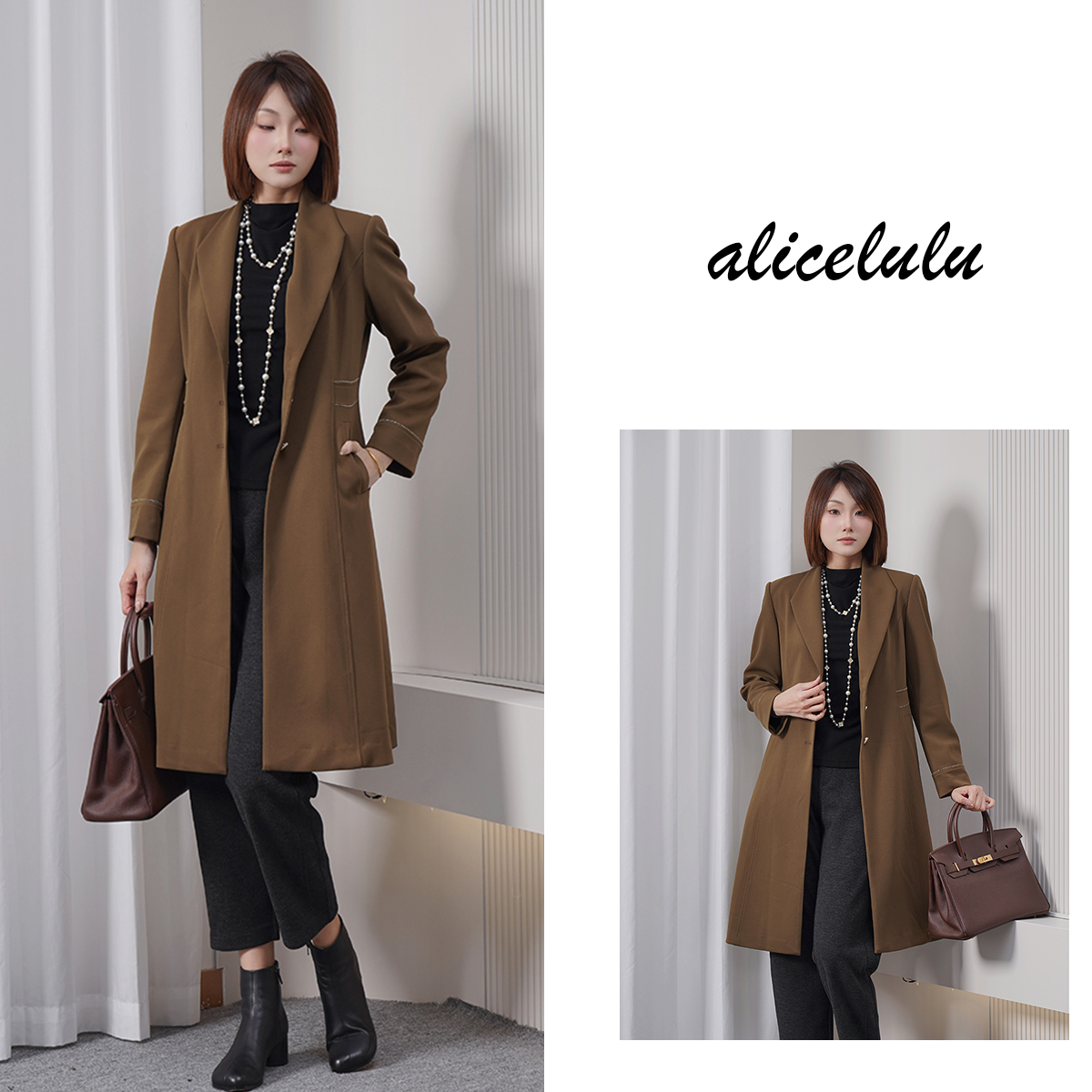 alicelulu坚韧轮廓.中长款外套轻奢气质高级感S2145210W