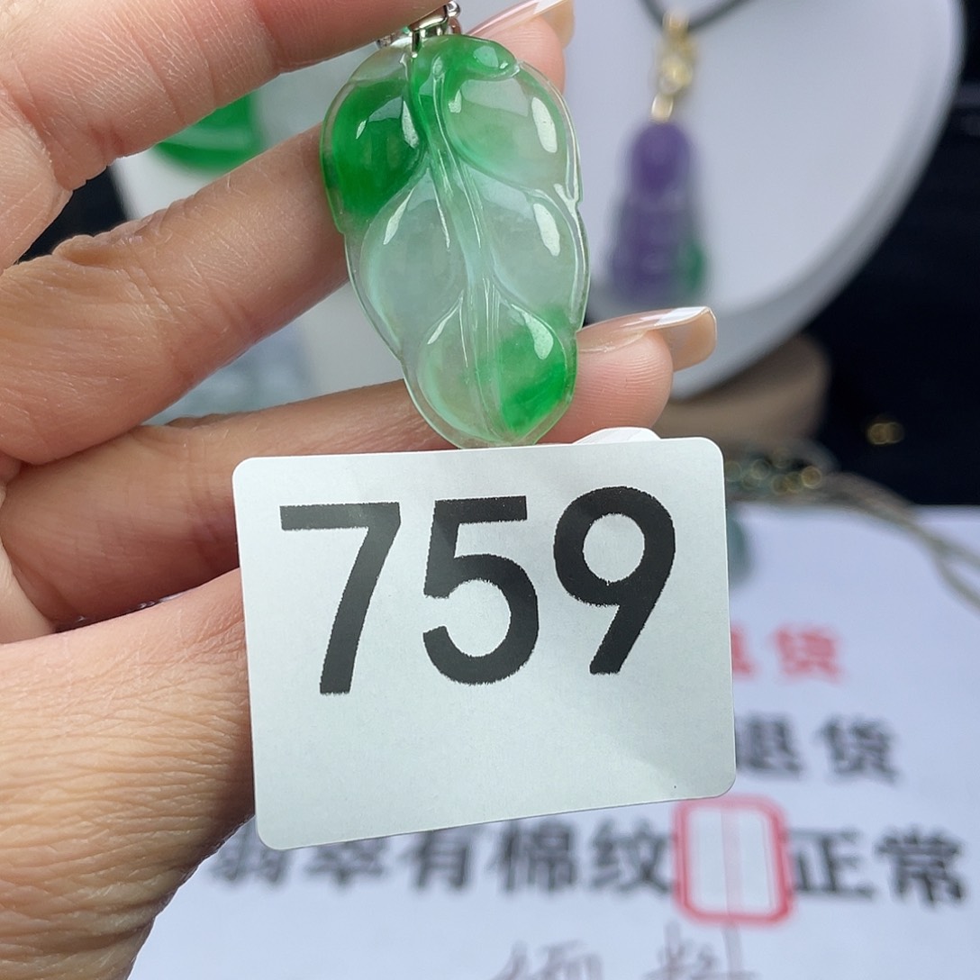 翡翠未镶嵌吊坠(赠链)