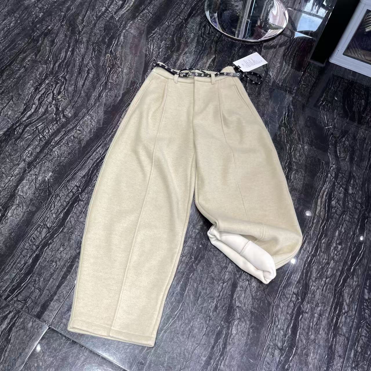 Z.X    半松紧腰加绒羊毛弯刀裤  366（K1↓）