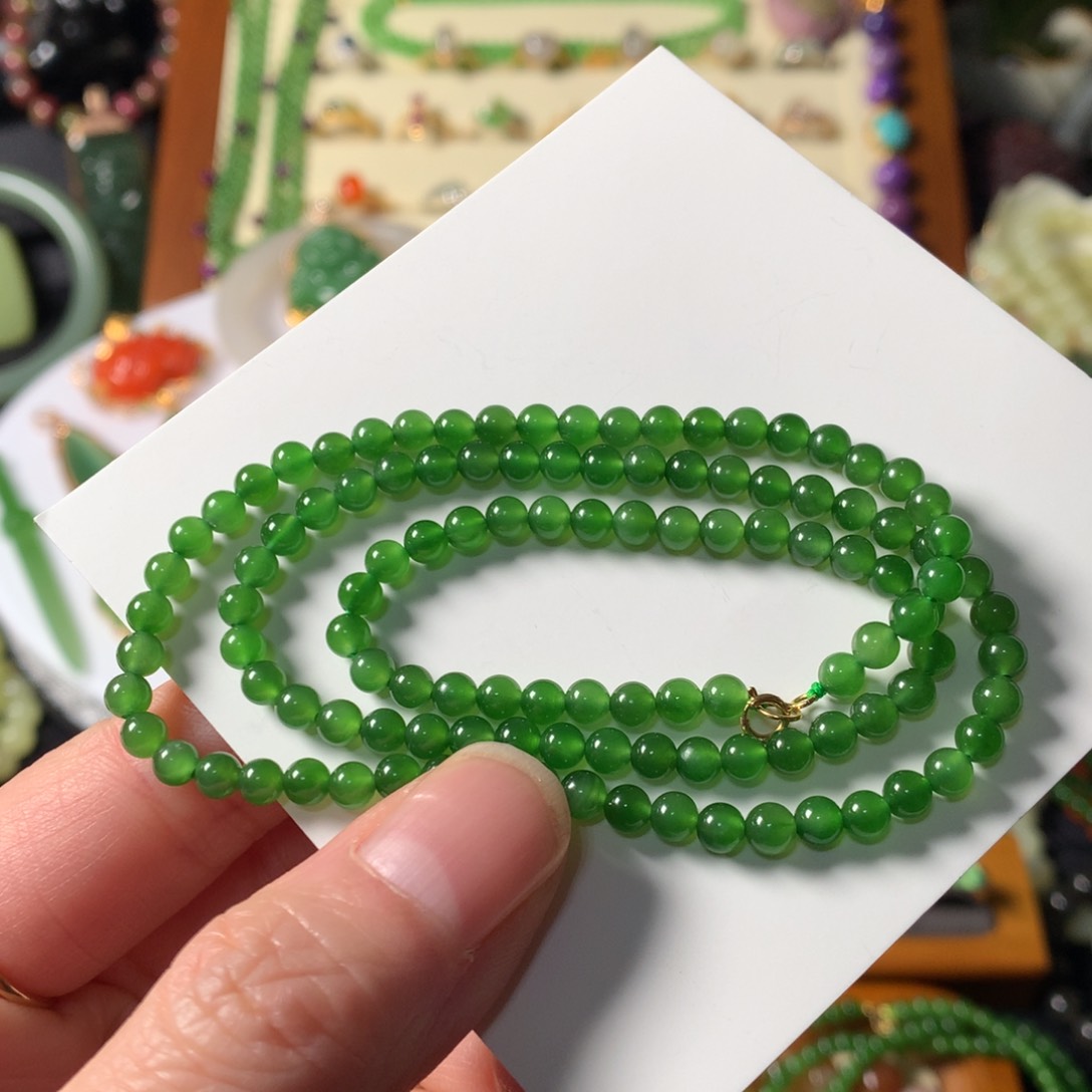 和田玉（碧玉）颈饰18K金镶嵌熙**6SL0002