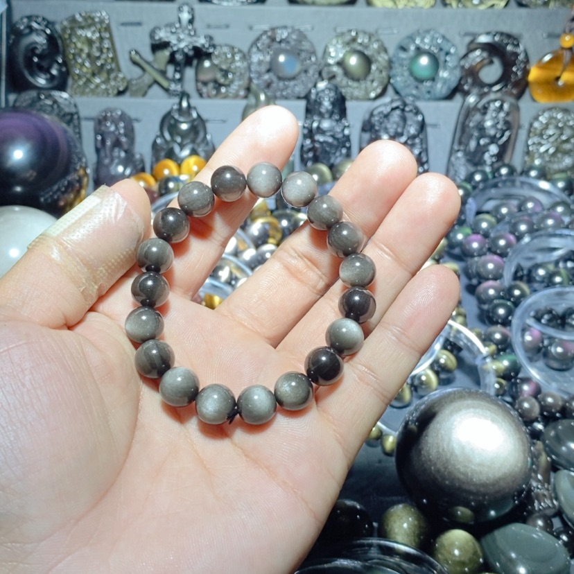 【闪购商品】黑曜岩手链未镶嵌火*哥