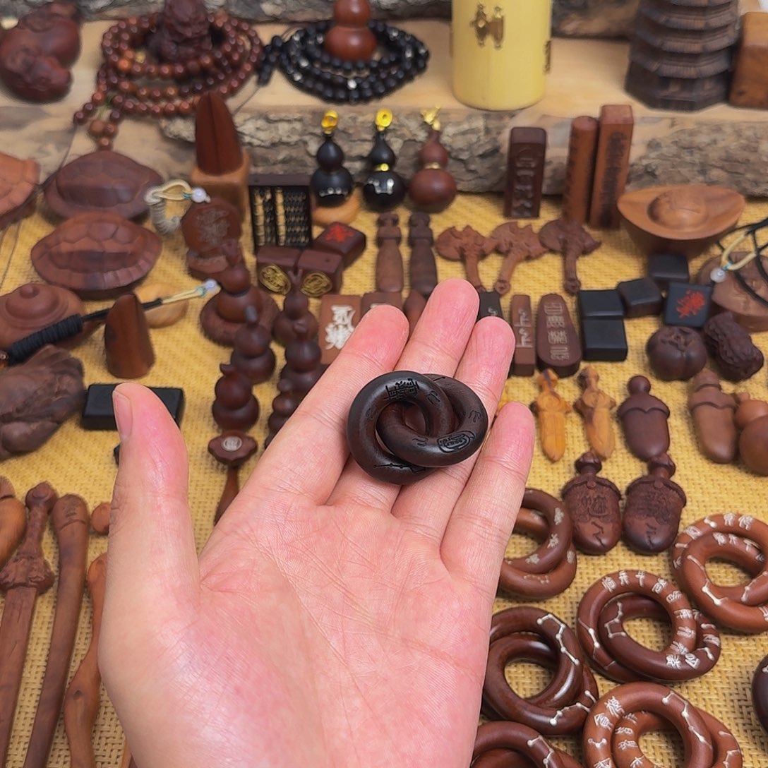 枣木玉华刻字小小圈包邮到家