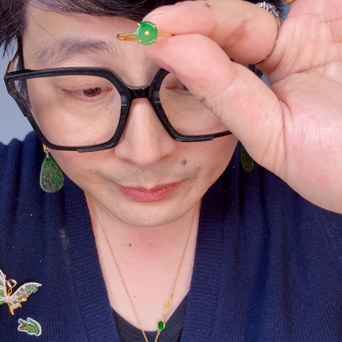 翡翠颈饰18K金镶嵌一个