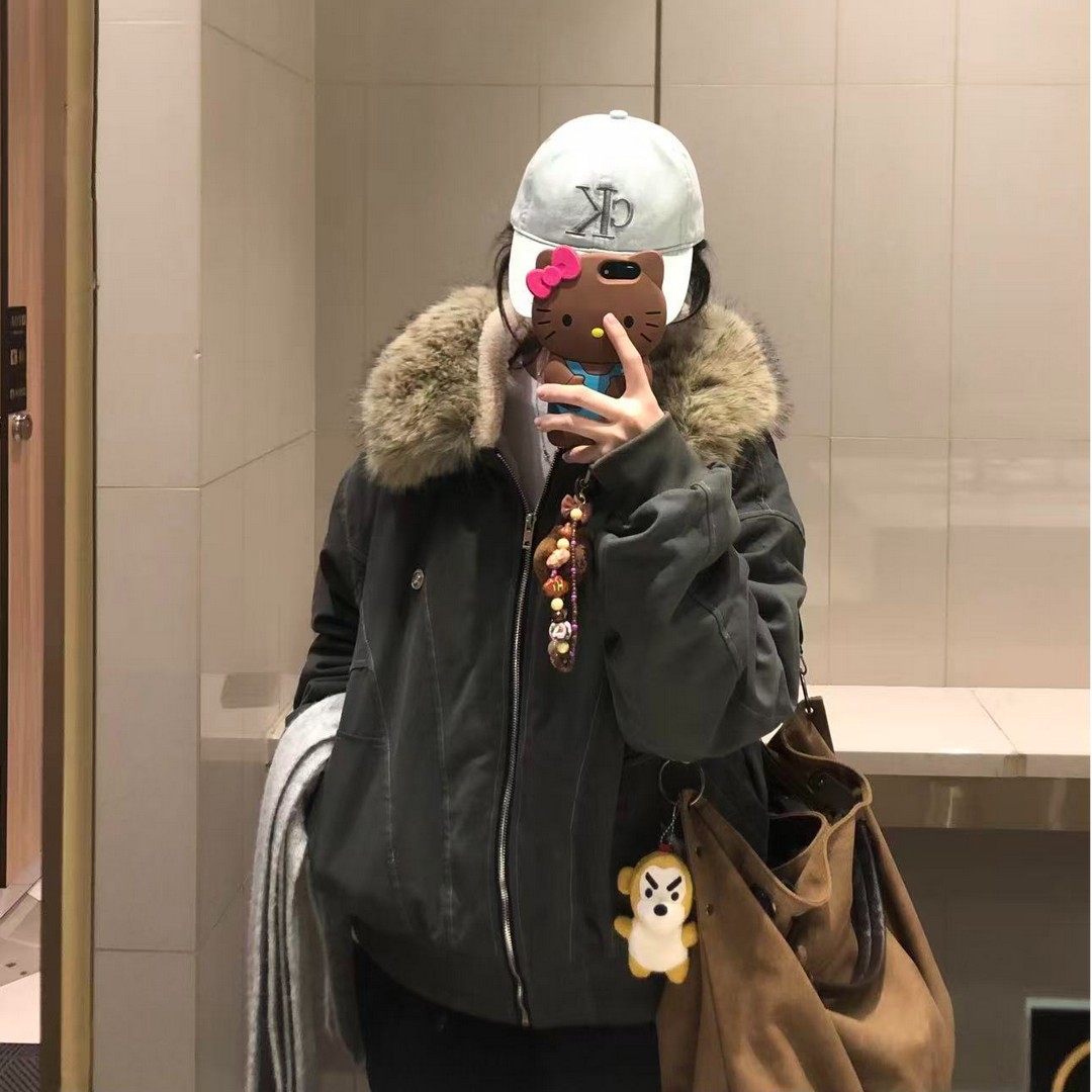 2025新款美式复古棉服外套短款派克服加厚加绒保暖宽松防寒棉衣女