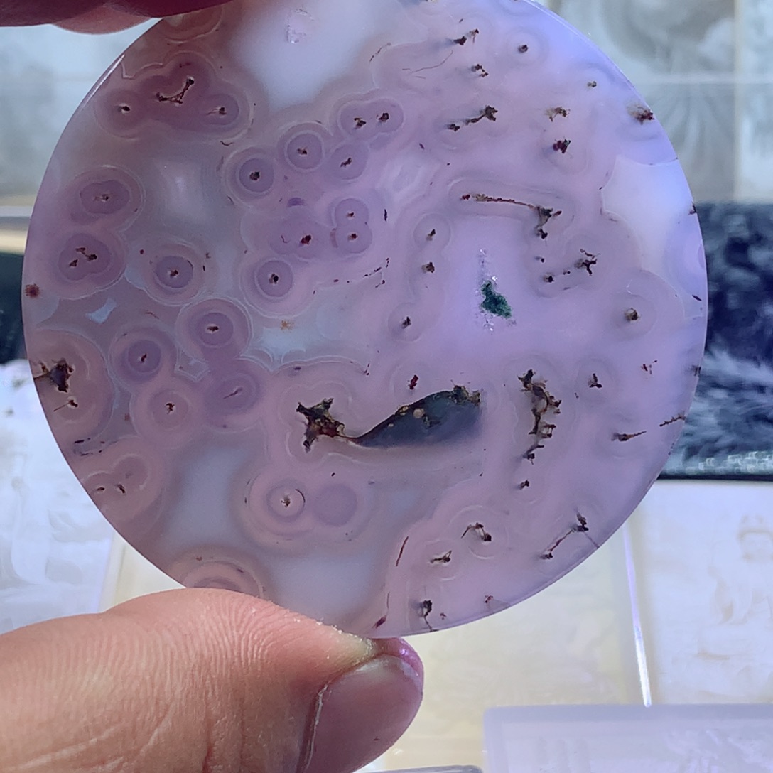 玛瑙/玉髓圆牌未镶嵌妖*玖