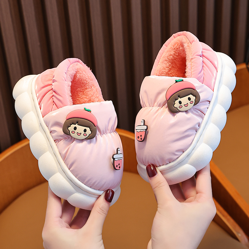 儿童棉拖鞋女孩冬季2025新款女童男童宝宝防水拖鞋冬天家居棉拖鞋