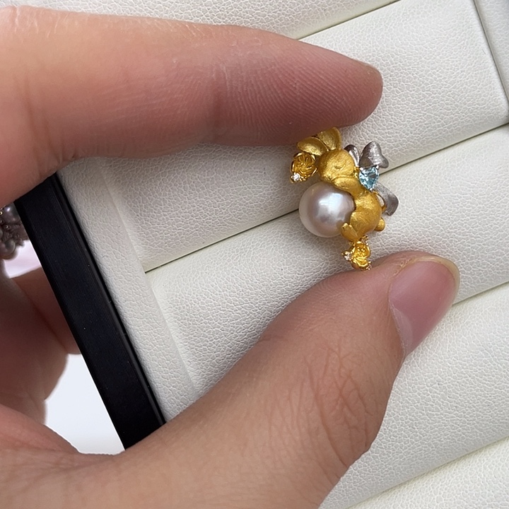 海水珍珠银S925镶嵌吊坠(不含链)