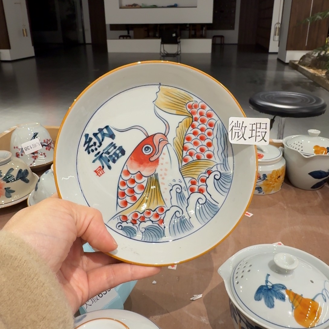 微瑕釉下彩纯手绘