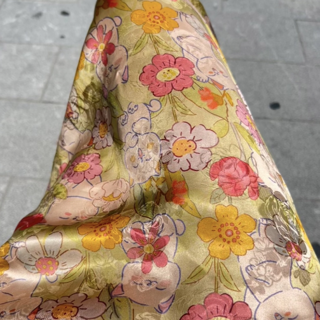 【花丛小猫】28姆米花萝红云纱现货发（无退换）