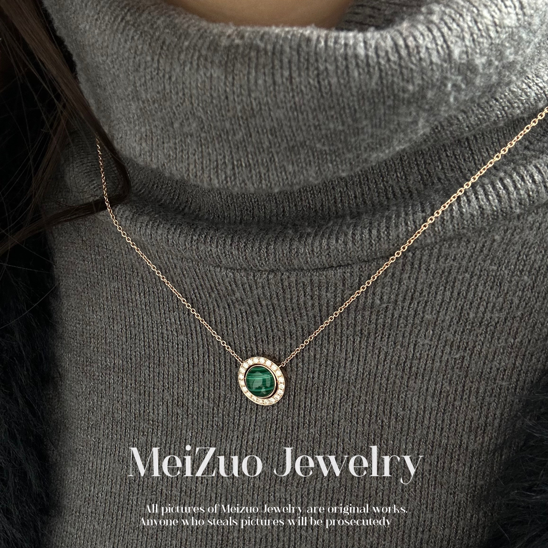 MeiZuo珠宝·18k金天然钻石项链【时来运转项链】时尚经典百搭气质