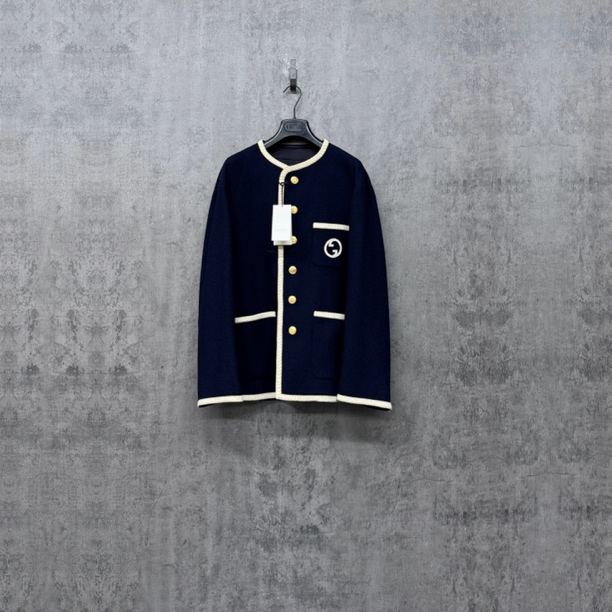 未使用 GUCCI/古驰 新款刺绣Logo编织金扣夹克外套/SK386/48码