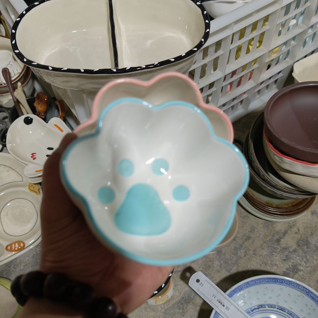 王***萄瓷瑕疵陶瓷介意不拍猫爪碗