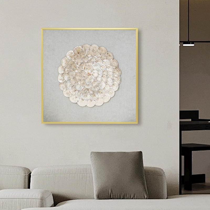 法式贝壳装饰画电表箱推拉框挂画遮挡电闸配电箱壁饰