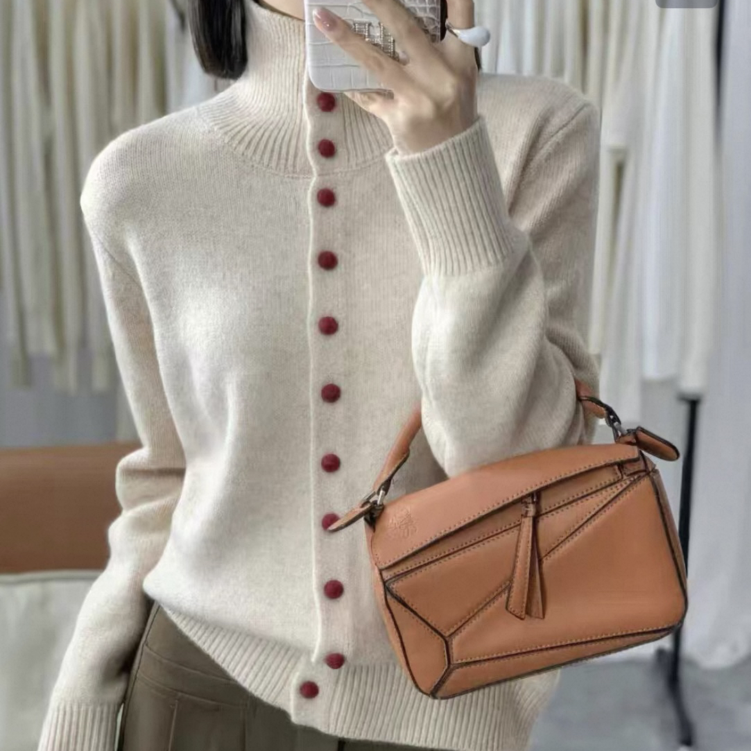 秋冬纯色常规款长袖保暖毛针织衫洋气百搭网红高领气质毛衣打底