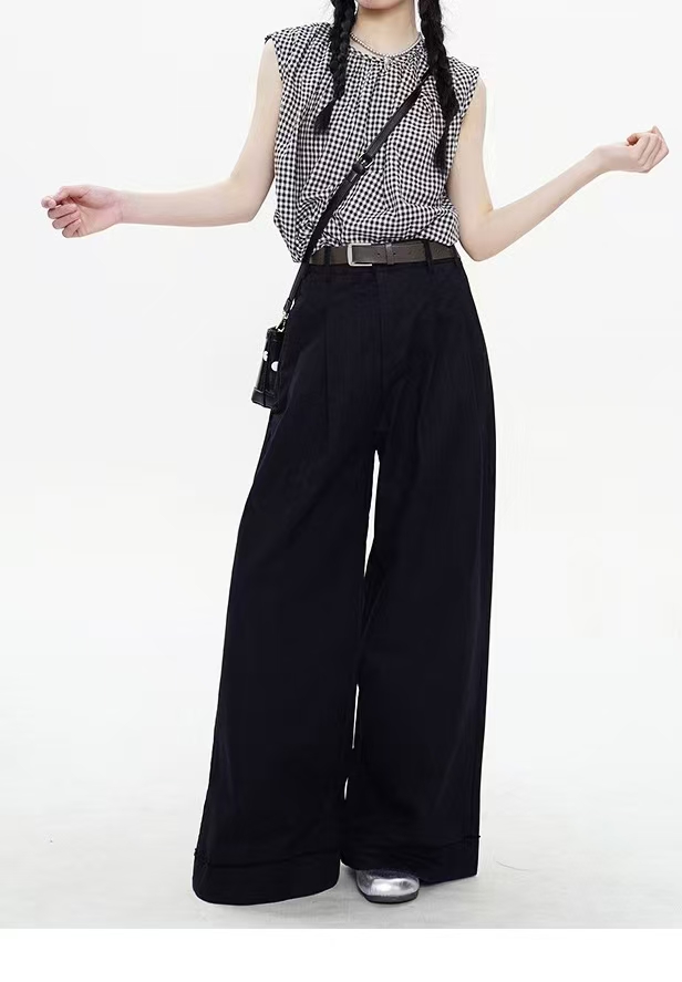 时尚休闲裤女宽松纯棉气质百搭设计师