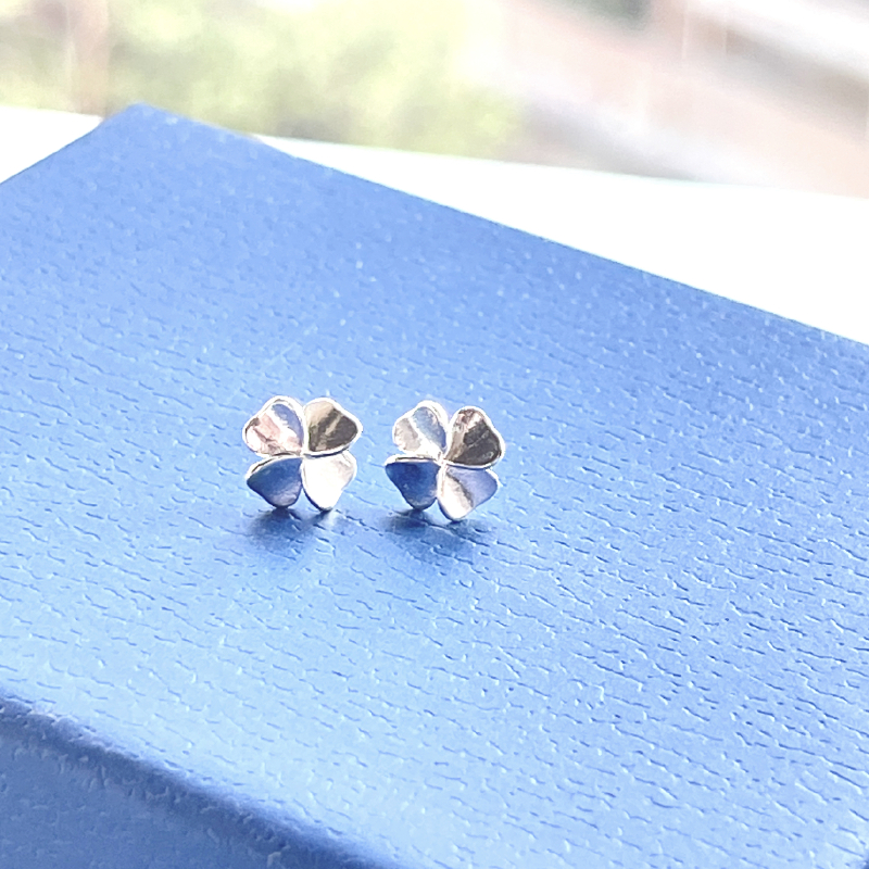 足银耳饰 四叶草耳钉气质礼物百搭轻奢欧美个性ins简约秋冬新年