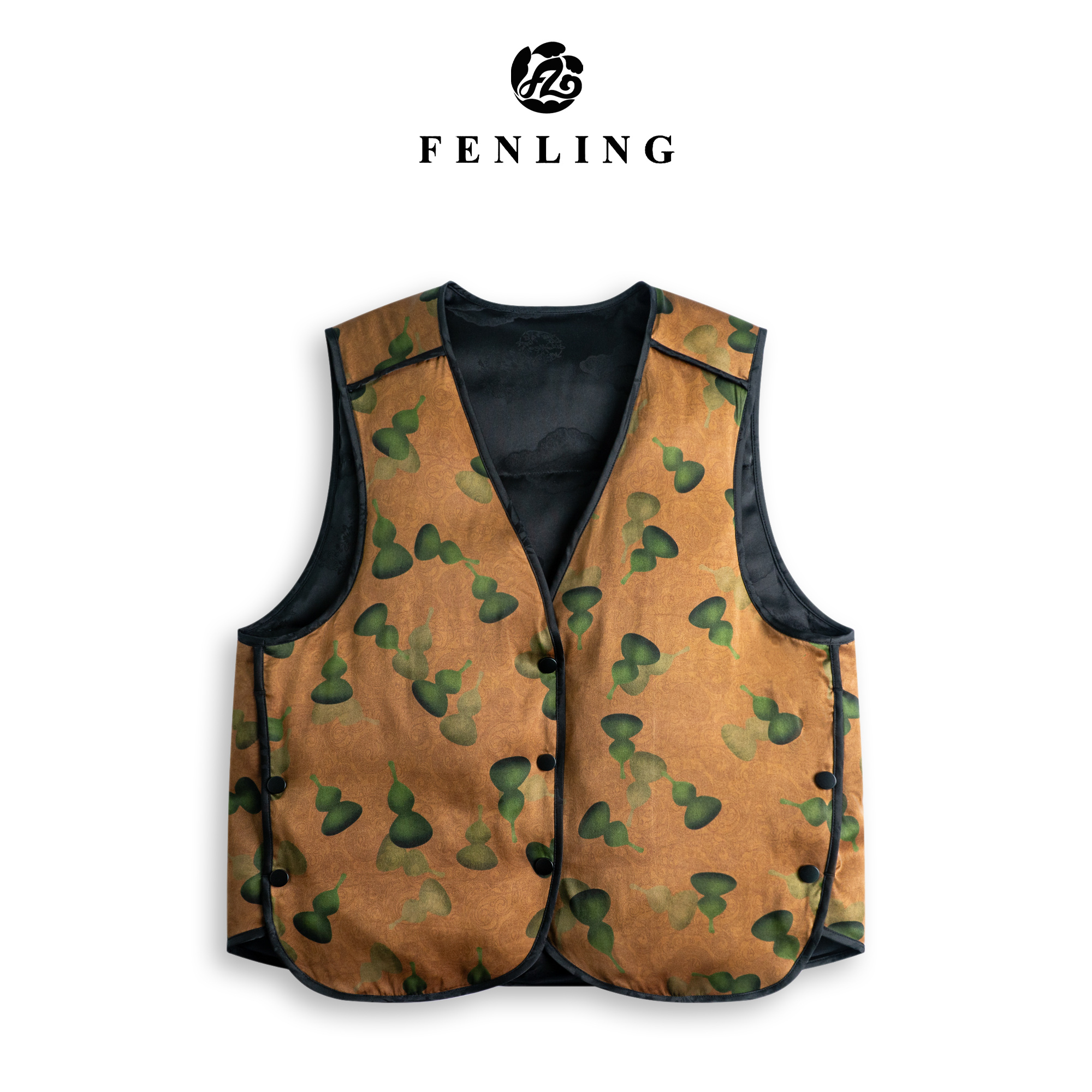 芬领-福芦-非遗桑蚕丝香云纱30姆米前喷老料鹅绒马甲BX1480-1482