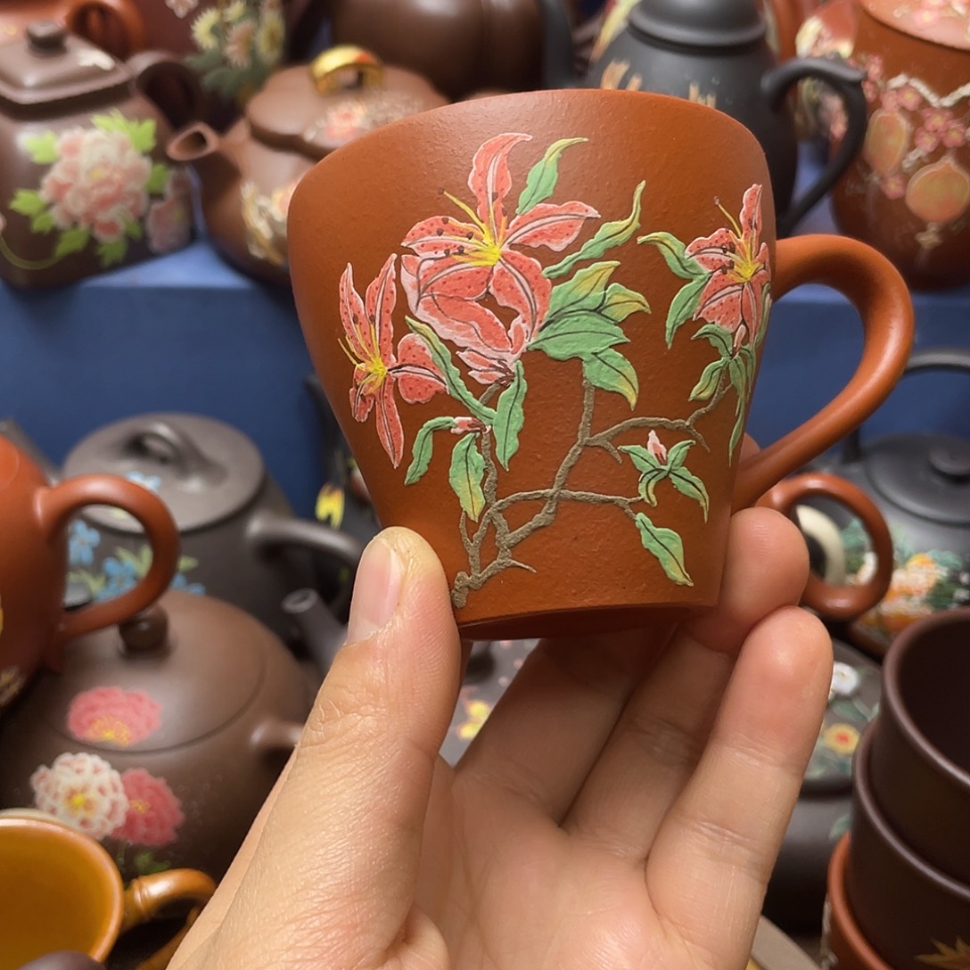 红泥茶杯紫砂主人杯160cc