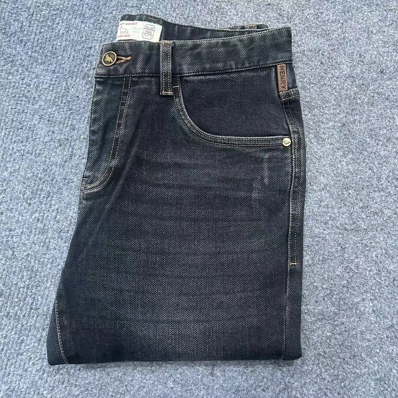 0511亨利 牛仔裤2025春秋新款男士透气休闲通勤直筒长裤子