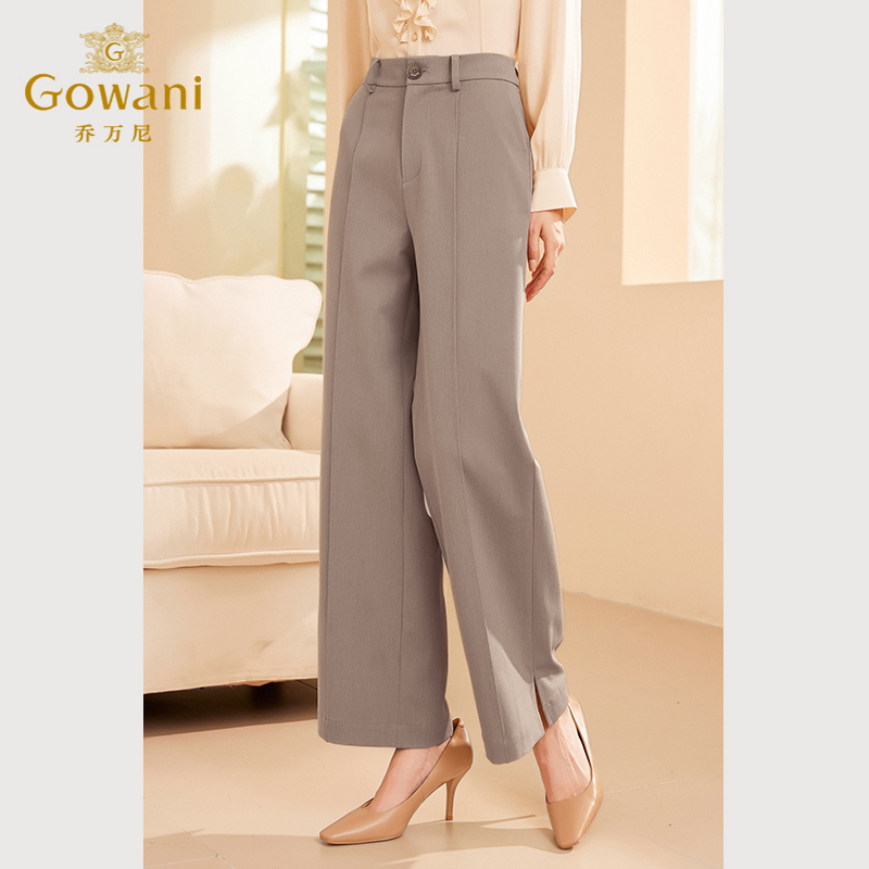 【羊羊专享】乔万尼秋新款女士阔腿裤简约通勤长裤气质ET3F621