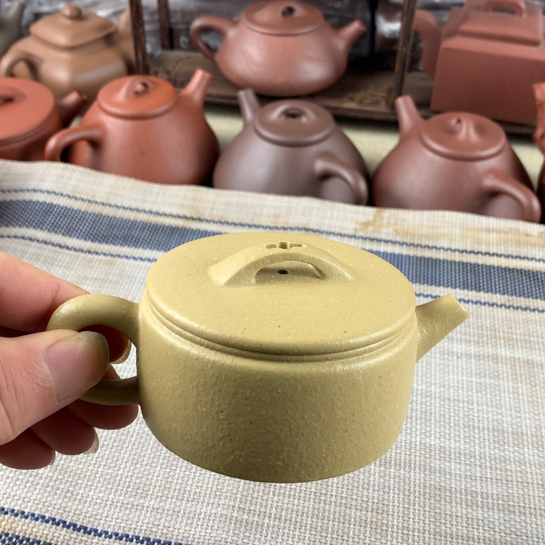 紫砂茶壶大水潭梨皮绿泥
