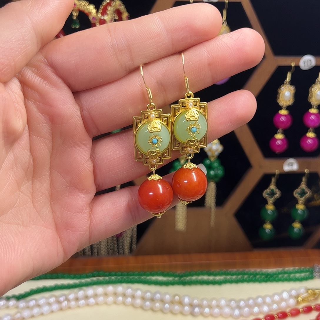 锆石合金925银耳饰