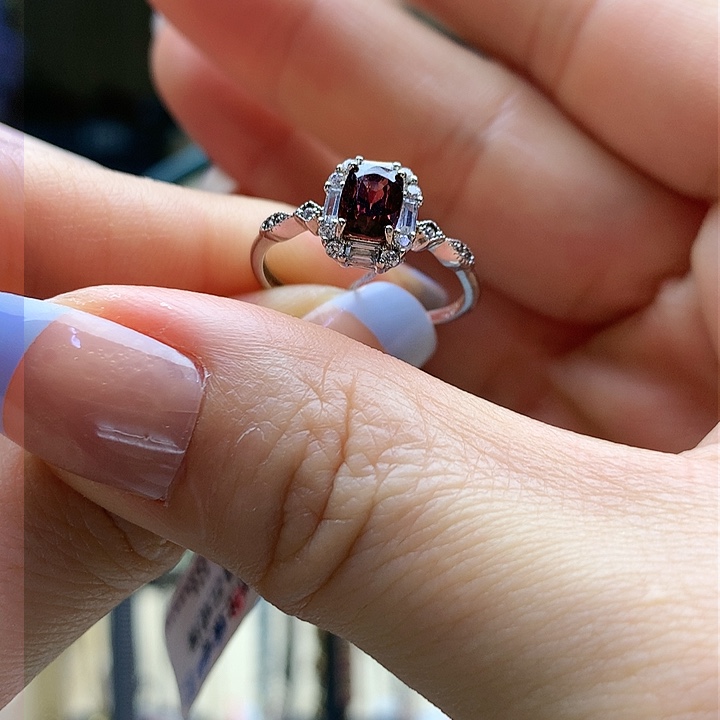 尖晶石戒指银S925镶嵌