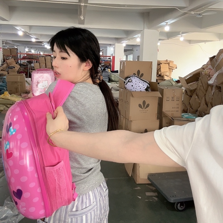 织物单肩包粉色猪猪双肩书包