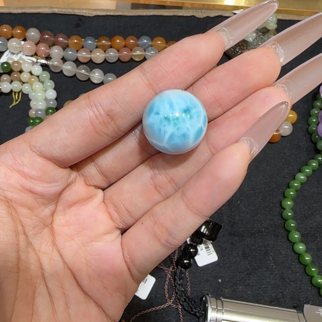 针钠钙石（海纹石）未镶嵌吊坠(不含链)绿纹b号