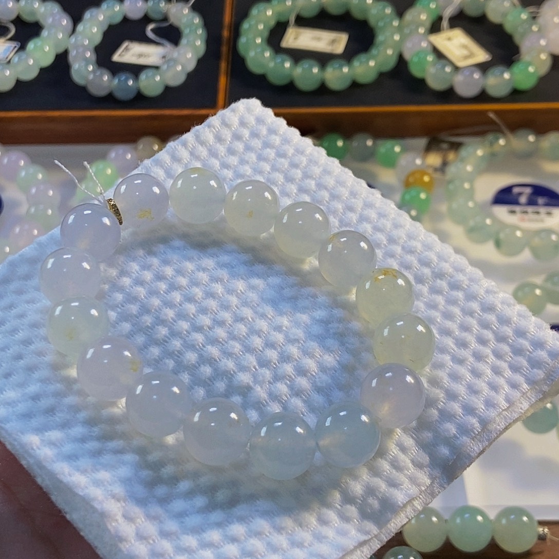 定制翡翠未镶嵌翡翠手串卡12+