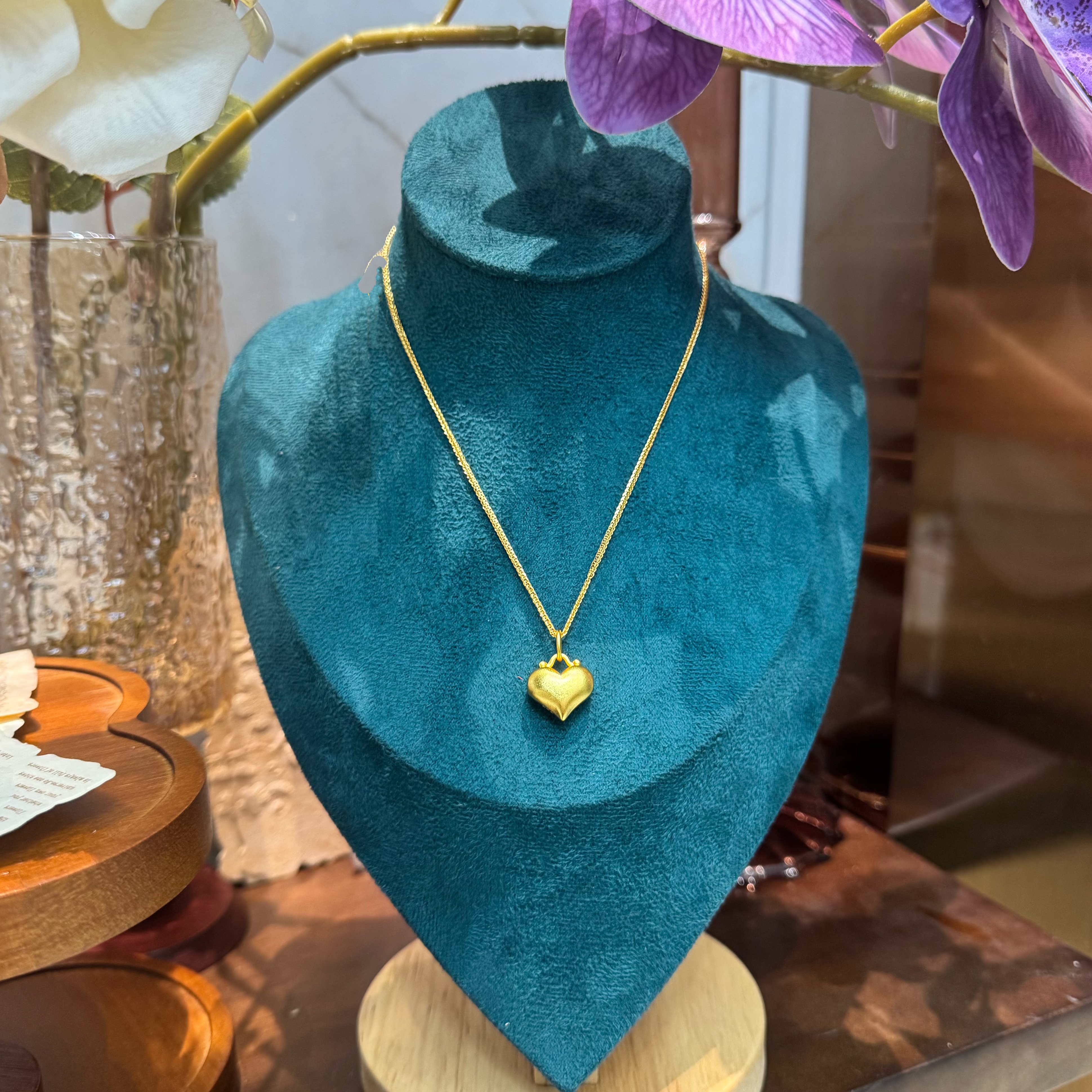 MEINAHUI/实心爱心项链时尚轻奢金色L0096