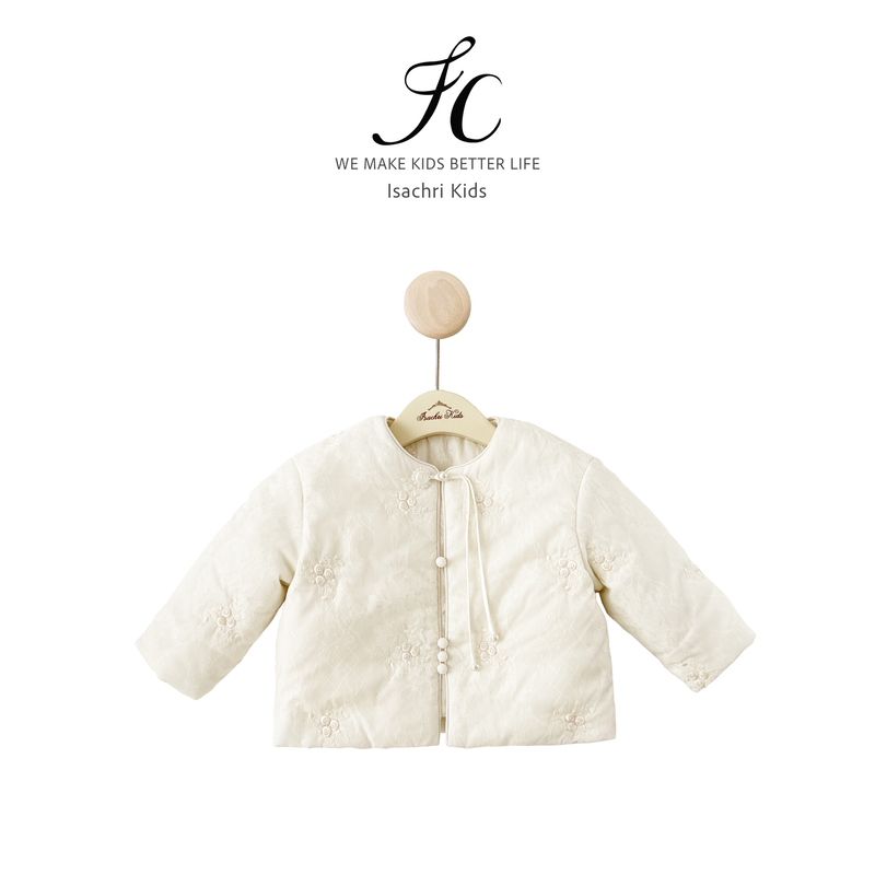 晶晶家【花影绣香】芋女童冬装圆领棉衣外套保暖棉袄女宝宝 IS987