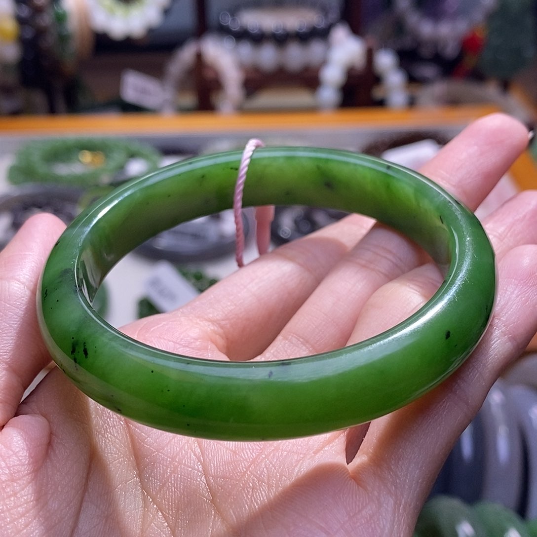 颈饰未镶嵌和田玉碧玉手镯57圈口