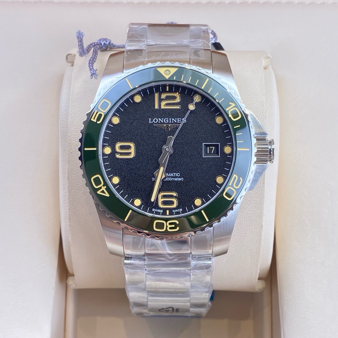 全新未使用 Longines/浪琴 浪琴康卡斯潜水 41mm黑盘自动机械全套