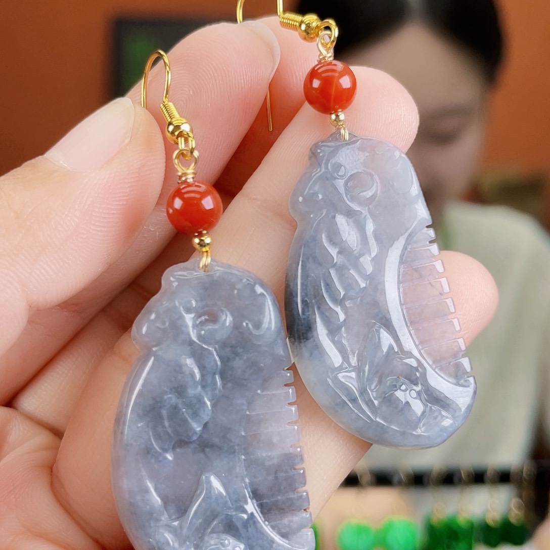 翡翠未镶嵌耳饰饰品