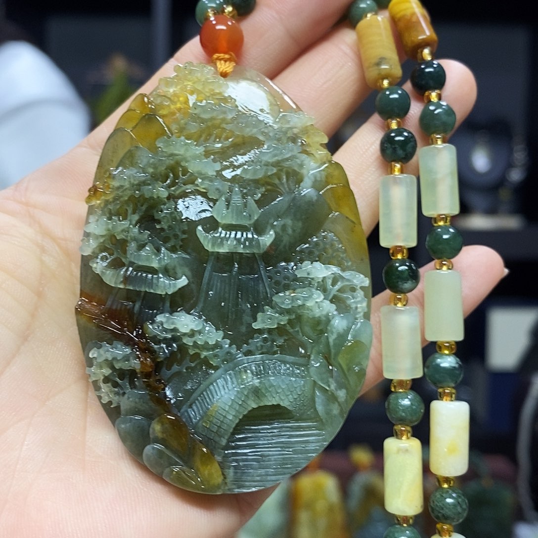 未镶嵌岫玉挂件吊坠