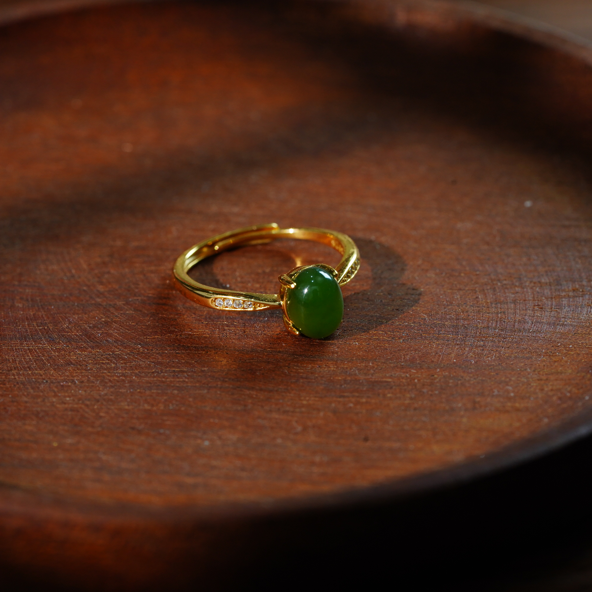 【缺货】s925和田玉碧玉戒指 多样性发一 7*6*3 YLL0125 清