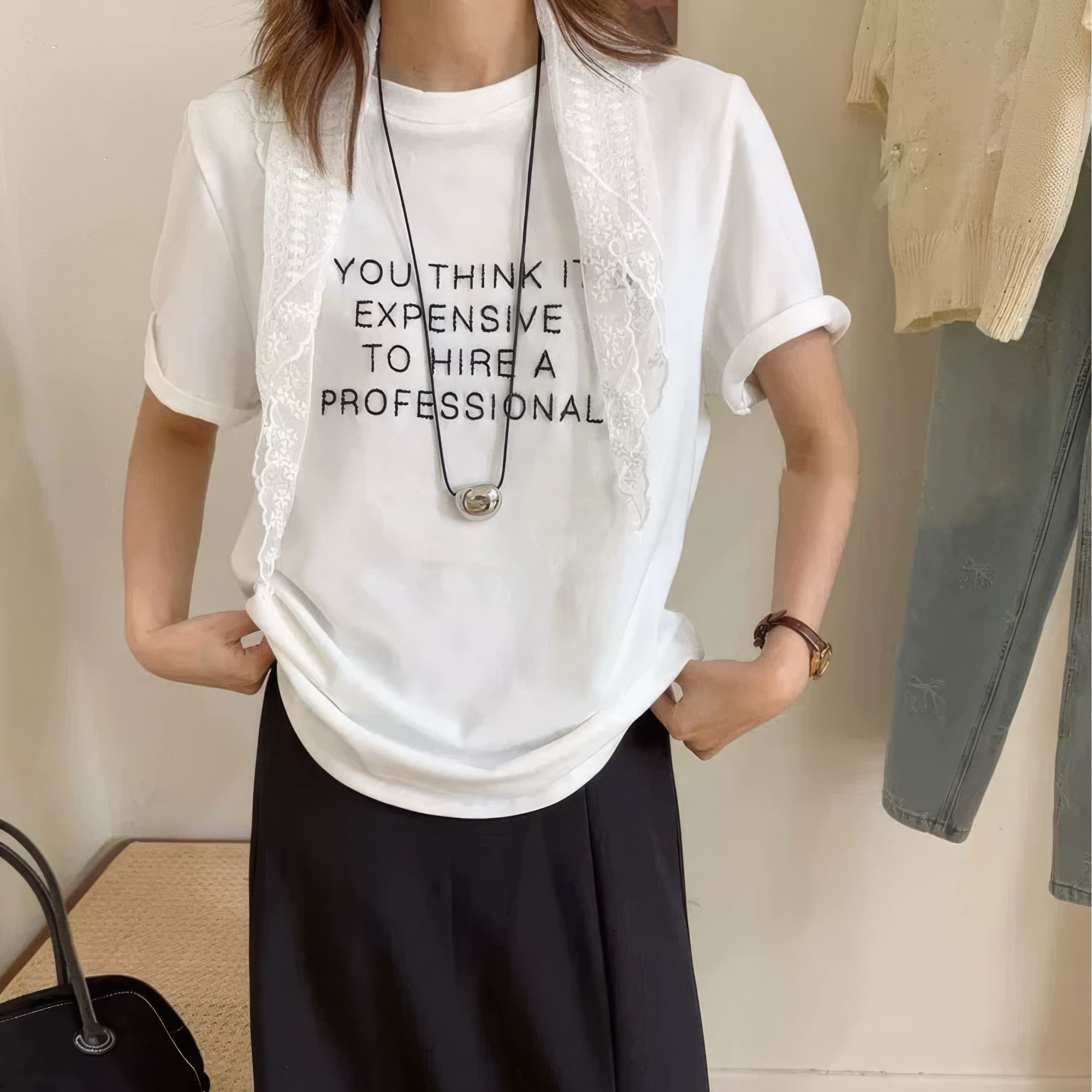 露迪尚品T253013女士夏季圆领棉质休闲T恤简约内搭上衣