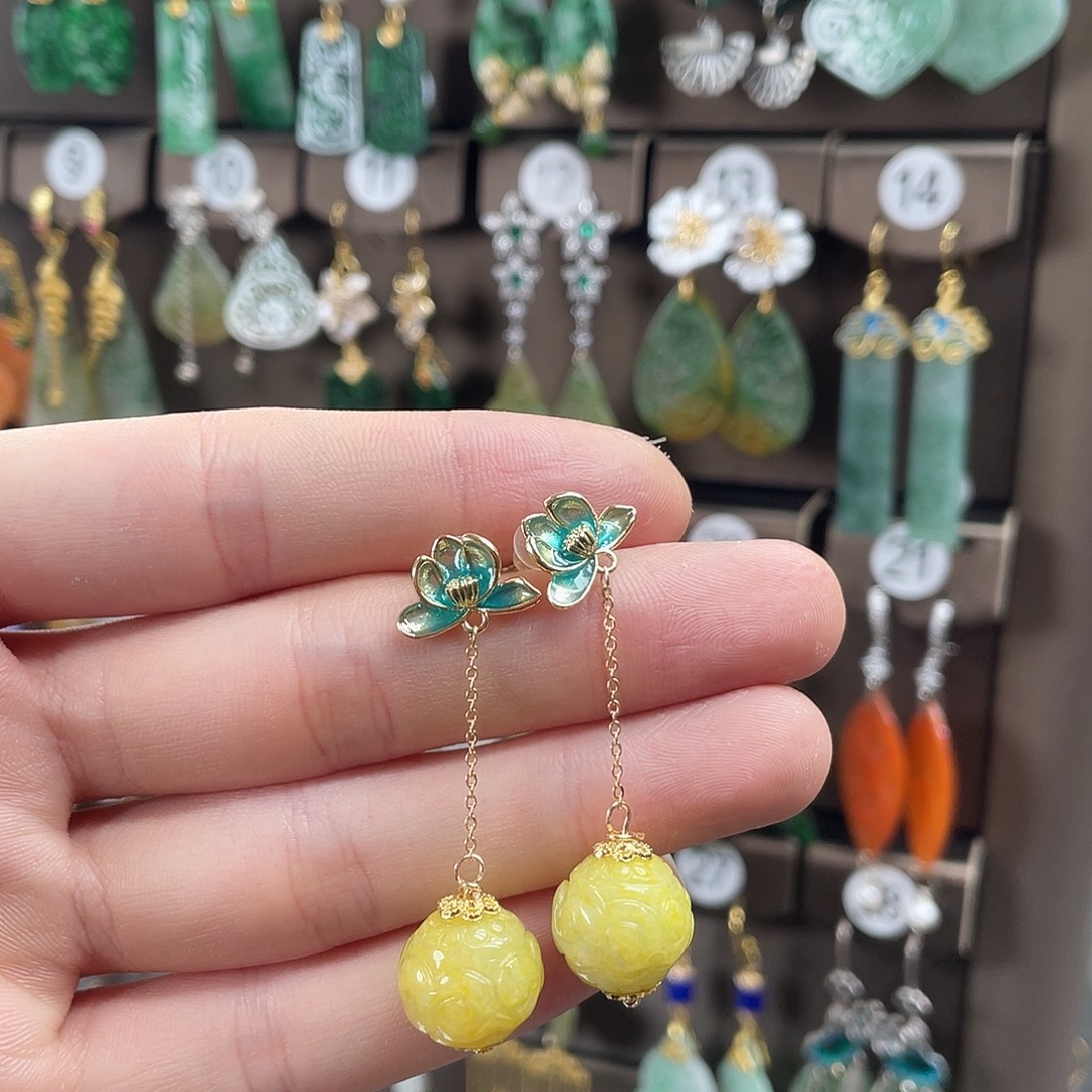 翡翠未镶嵌耳饰021hfff