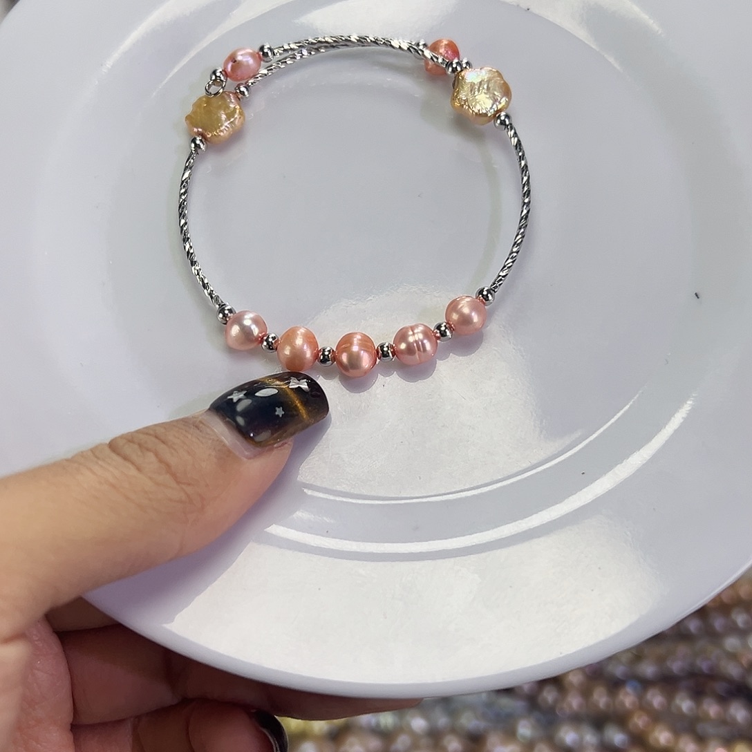 手绳钛钢淡水珍珠