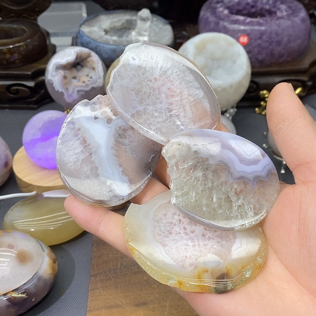 摆件紫晶未镶嵌玛瑙片